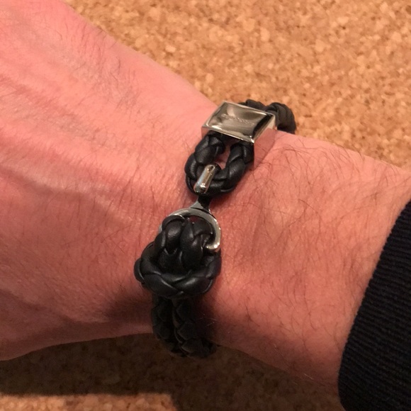 Burberry new men bracelet black leather - Picture 3 of 6